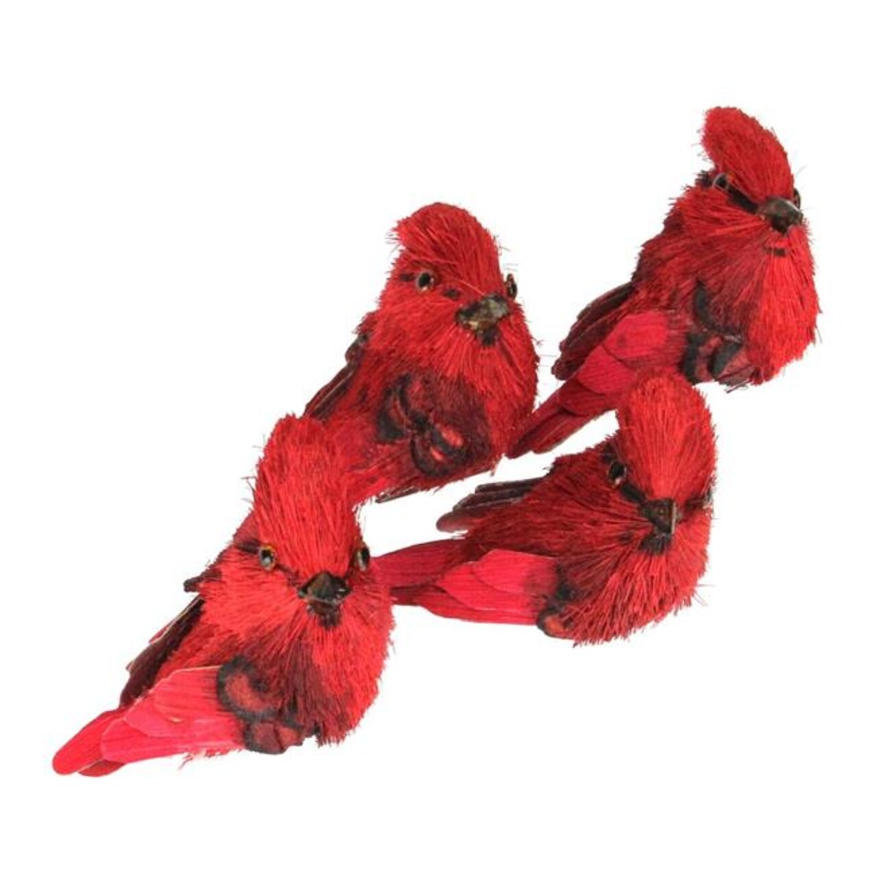 Northlight 32636962 3.25 in. Red Cardinal Clip-On Bird Christmas Figure Ornaments - Pack of 4